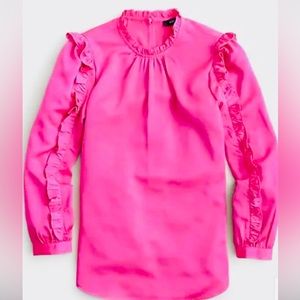 NWT J. Crew Ruffle-sleeve top in satin crepe Item AU248